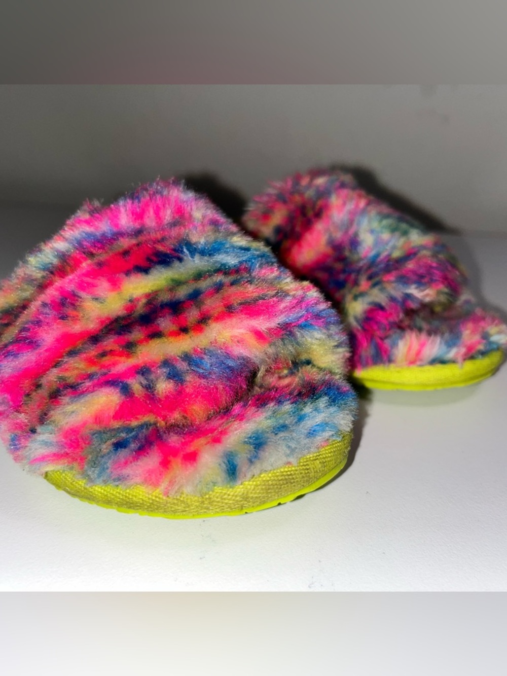 UGG Multicolor Fuzzy Slippers -Size 11